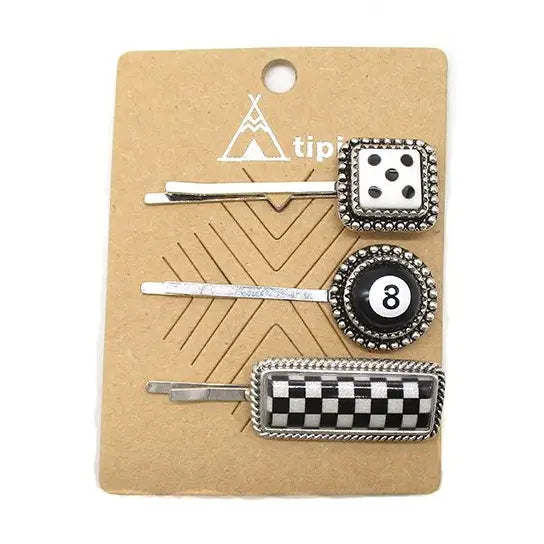 3 Multi Theme Bobby Pin Set