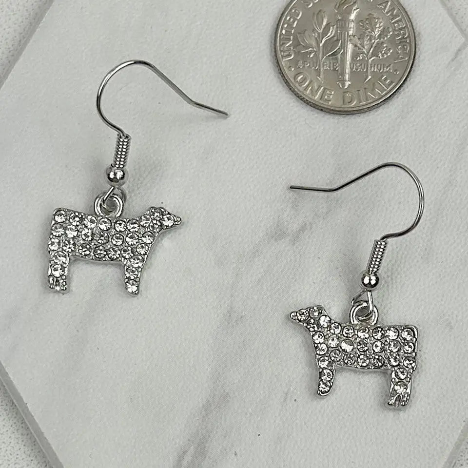 Crystal Cow Earrings