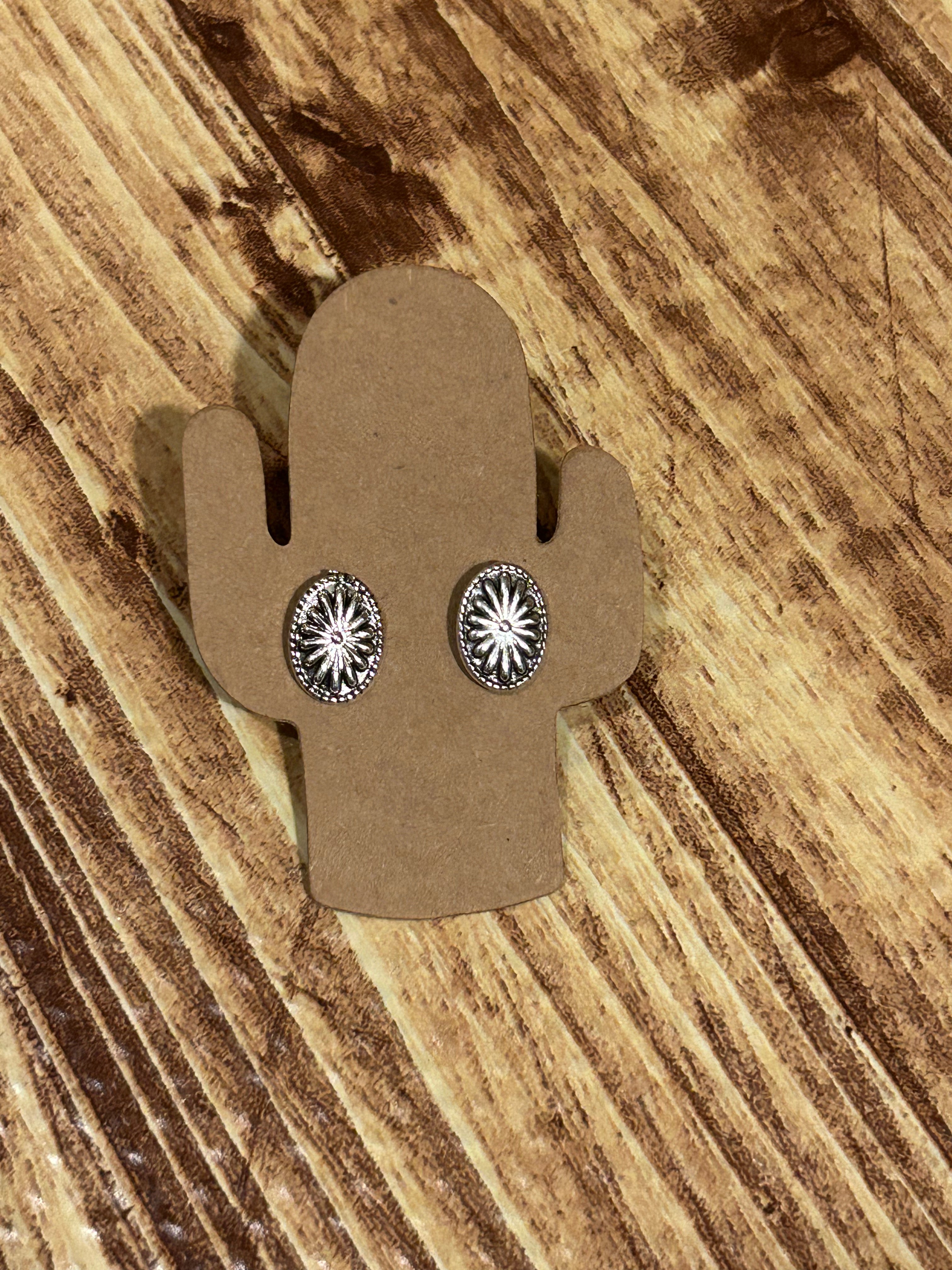 Silver Oval Earrings