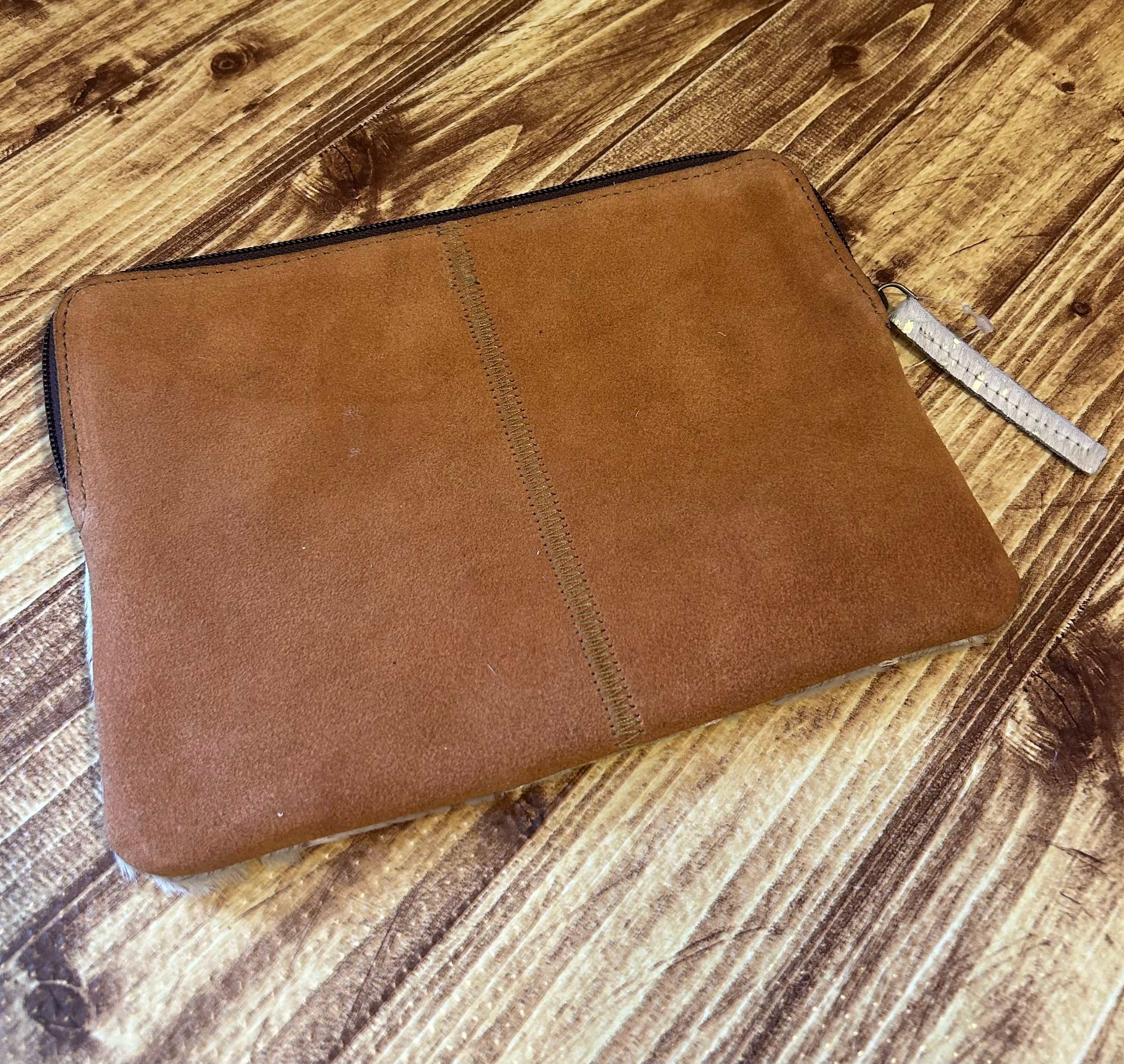 Boho Ranch Cowhide Accessory Bag Pouch-Gold