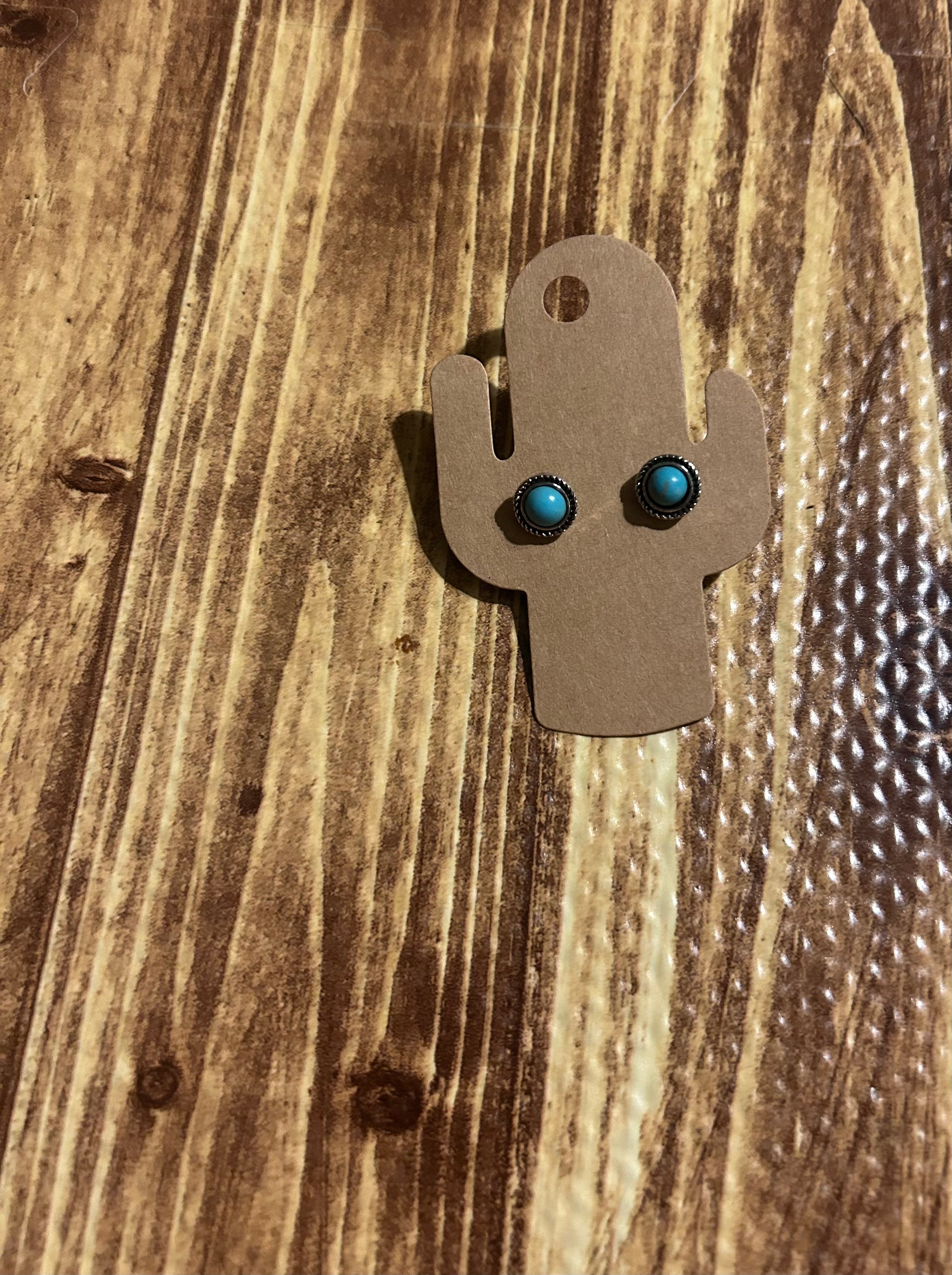 Small Round Turquoise Earrings