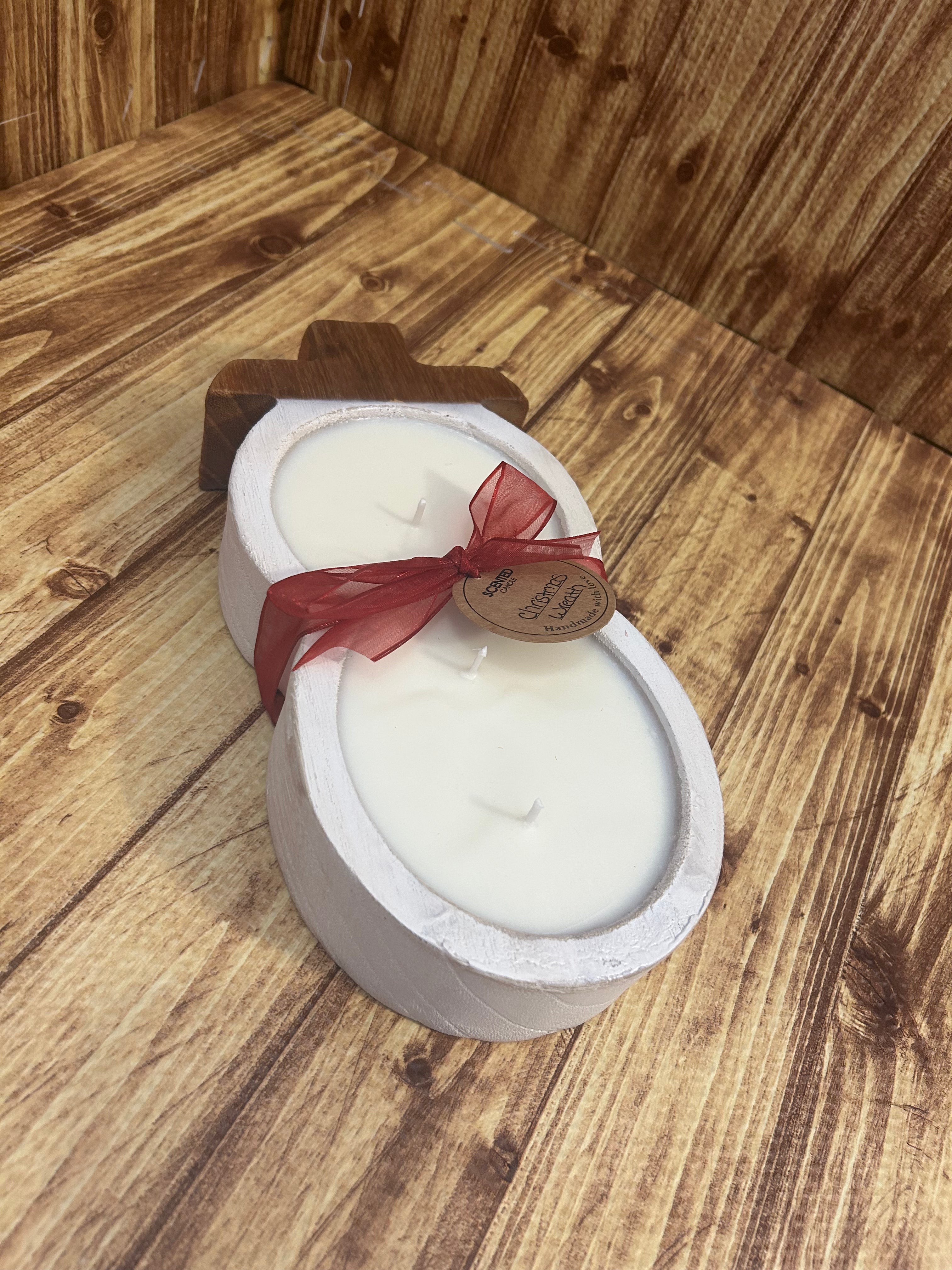 Snowman Candle Dough Bowl