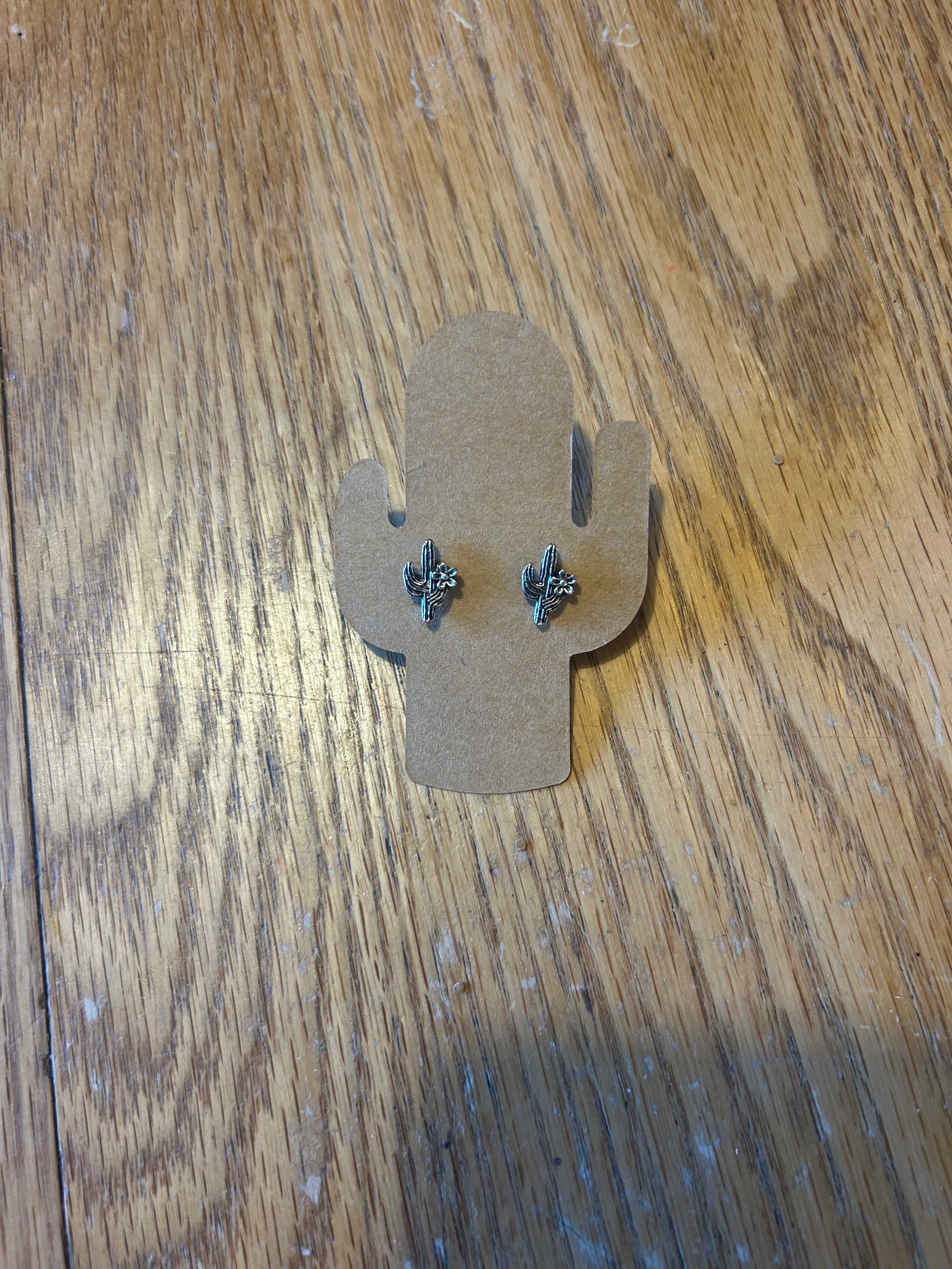 Silver Cactus Earrings
