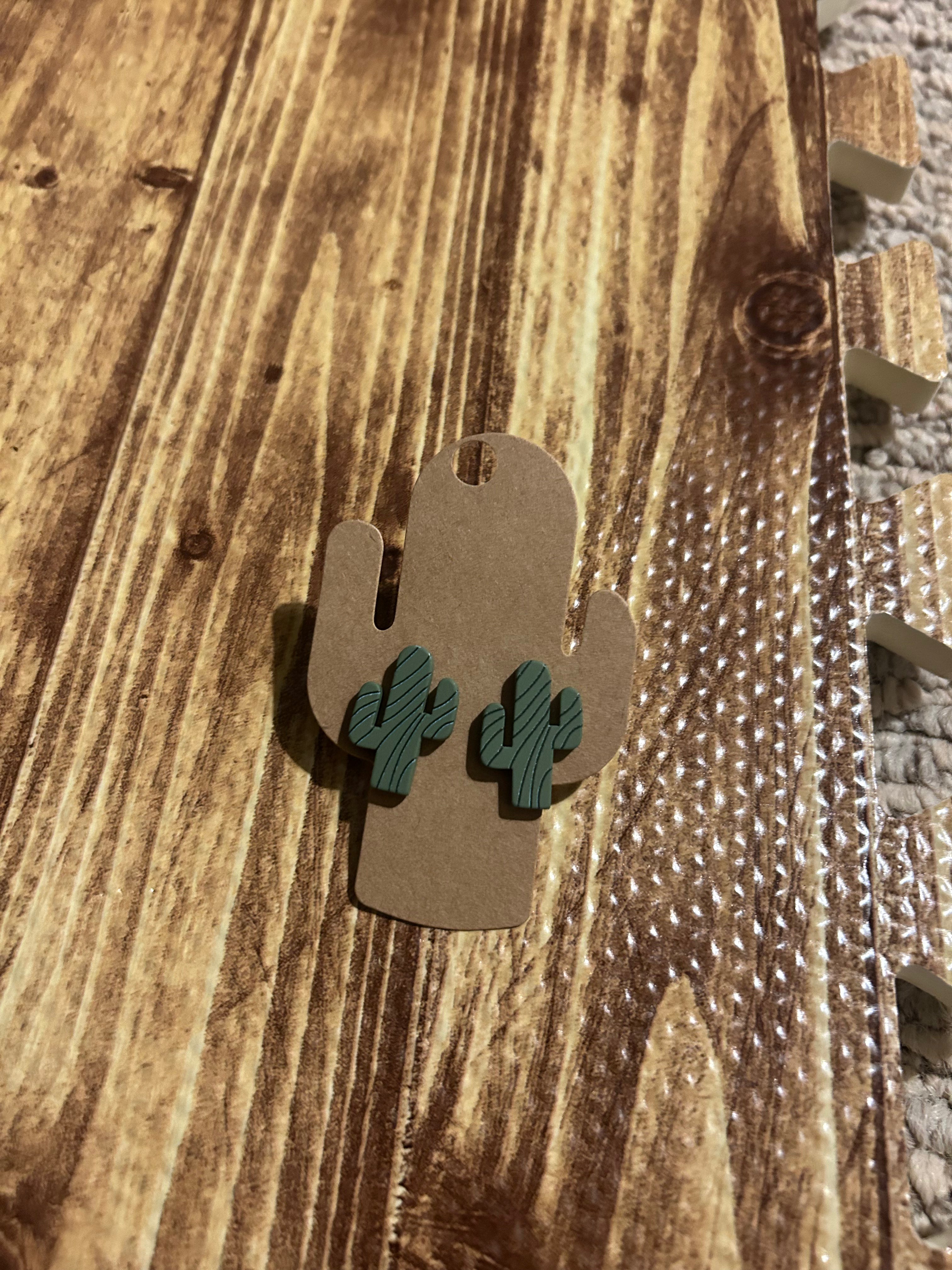 Clay Cactus Earrings