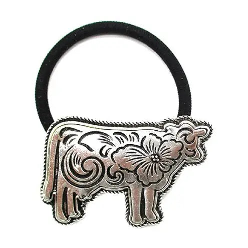 Western Etched Cow Hair Tie